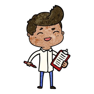 vektör çizim karikatür gülen satıcısı