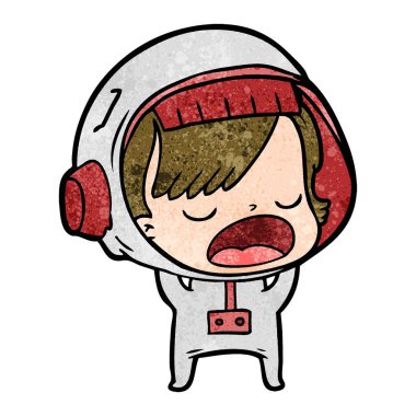 çizgi film konuşan astronot kadın