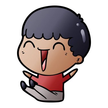 karikatür mutlu man gülüyor