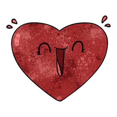 Vektör çizim karikatür mutlu kalp