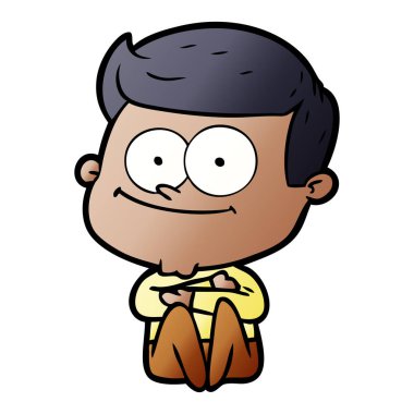 vektör çizim karikatür mutlu adam