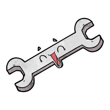 vektör çizim karikatür somun anahtarı