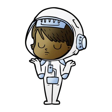 vektör çizim karikatür astronot kadın