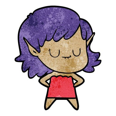 mutlu karikatür elf kızı