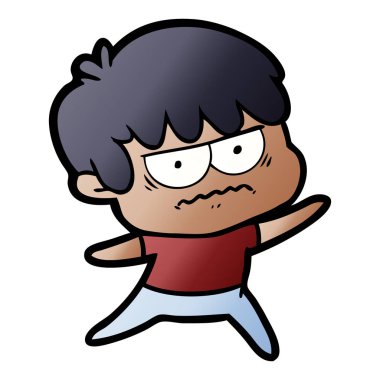 rahatsız çizgi film çocuk vektör çizim