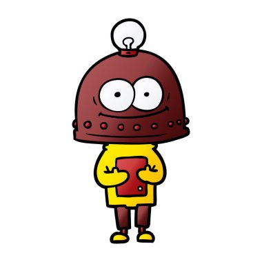 ampul ile mutlu karton robot