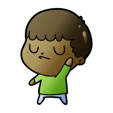 vektör çizim karikatür huysuz çocuk