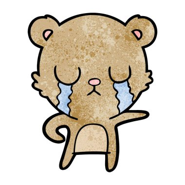 vektör çizim karikatür ayı ağlama