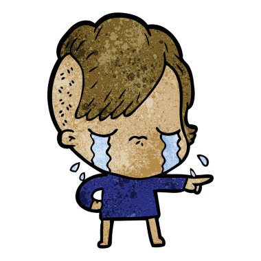 ağlayan kız suçlayarak çizgi film