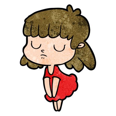 vektör çizim karikatür kayıtsız kadın