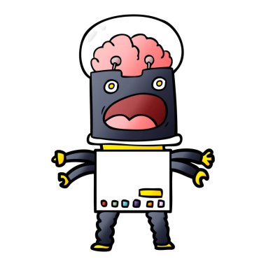 Çizgi film robotunun vektör çizimi