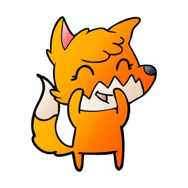 mutlu karikatür fox vektör çizim