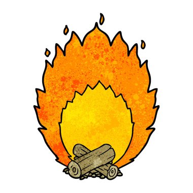 kamp ateşi yanan çizgi film