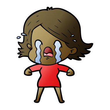 vektör çizim karikatür adam ağlıyor