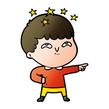 vektör çizim karikatür çocuk hayret