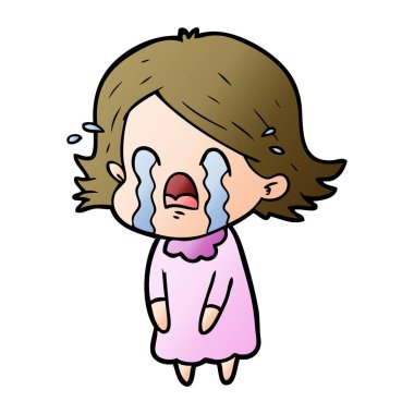 vektör çizim karikatür adam ağlıyor