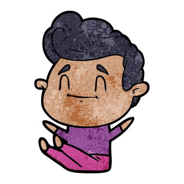 mutlu çizgi film adam vektör çizim