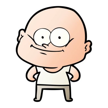 karikatür kel adam bakıyor