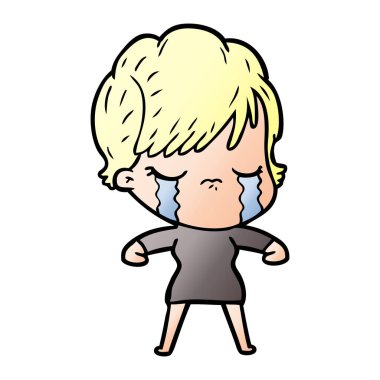 vektör çizim karikatür adam ağlıyor