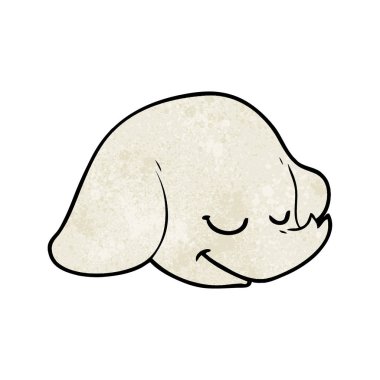 çizgi film fil yüz vektör çizim