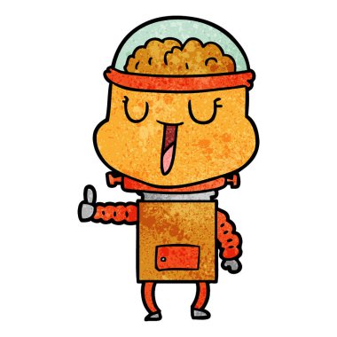 mutlu karikatür robot vektör çizim