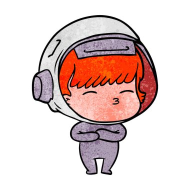 vektör çizim karikatür meraklı astronot