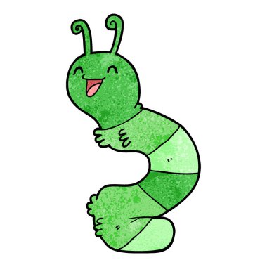 vektör çizim karikatür mutlu tırtıl