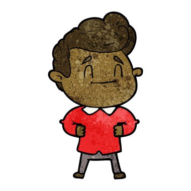 mutlu çizgi film adam vektör çizim