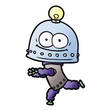 ampul ile mutlu karton robot