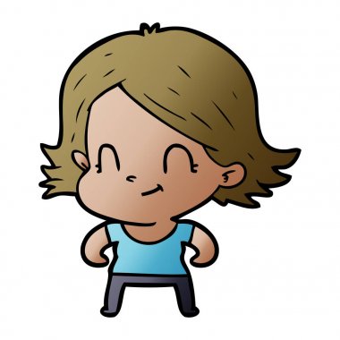 vektör çizim karikatür dostça kız