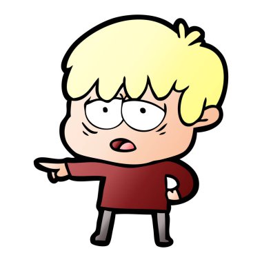 Çizgi film çocuğunun vektör çizimi