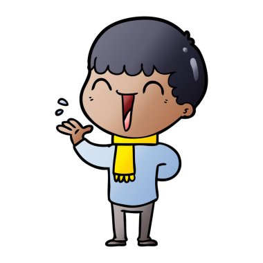 vektör çizim karikatür mutlu adam