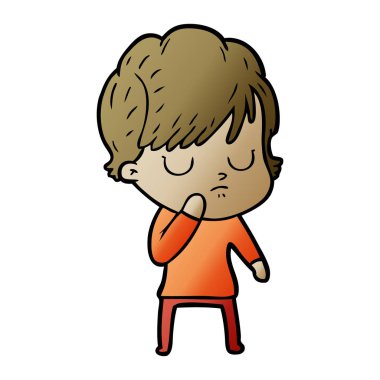 Çizgi filmdeki kadının vektör çizimi