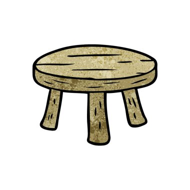 çizgi film küçük ahşap tabure