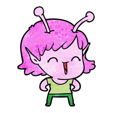 çizgi film yabancı kız gülerek