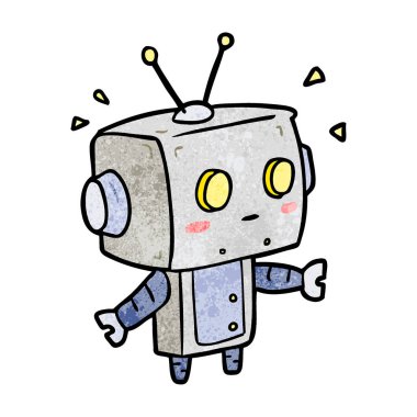 sevimli çizgi sürpriz robot