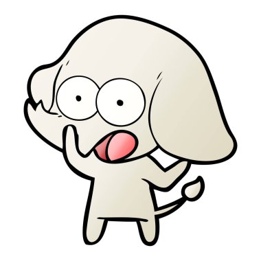 vektör çizim sevimli çizgi fil