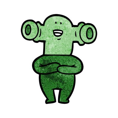 Dostu karikatür uzaylı vektör çizim