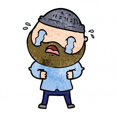 vektör çizim karikatür adam ağlıyor