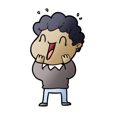 vektör çizim karikatür mutlu adam