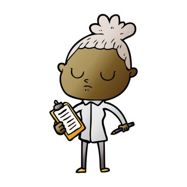 vektör çizim karikatür sakin kadın