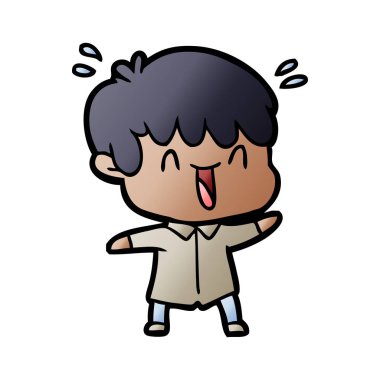 vektör çizim karikatür gülen çocuk