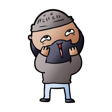 Çizgi film mutlu sakallı adam