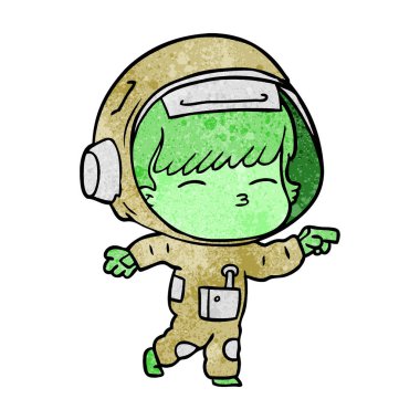 vektör çizim karikatür meraklı astronot