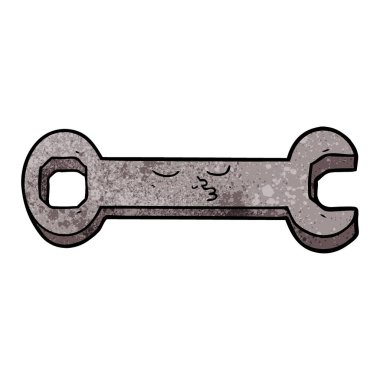 vektör çizim karikatür somun anahtarı