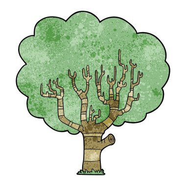 Çizgi film ağacının vektör çizimi