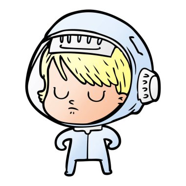 vektör çizim karikatür astronot kadın