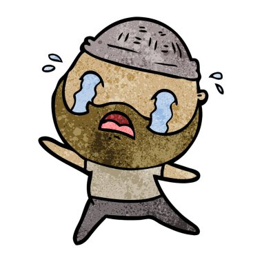 vektör çizim karikatür adam ağlıyor
