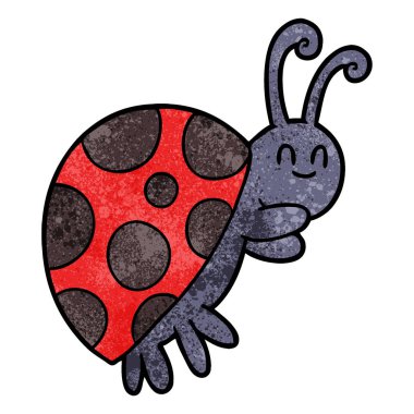 sevimli çizgi uğur böceği vektör çizim