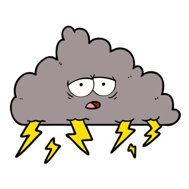 vektör çizim karikatür fırtına bulutu